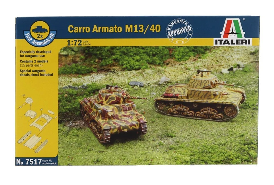 Italeri 1/72 (20mm) Carro armato M13/40 (veloce Assemblaggio)