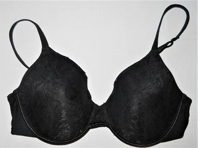 Warners Bra 36C Underwire Black Soft Cup Lace Overlay Adjustable Straps  - Image 1 of 3