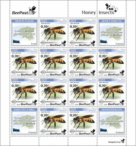 Honey Insects Bees MNH Definitive Postage Stamps 2022 Estonia BeePost 12 x 1v - Picture 1 of 1