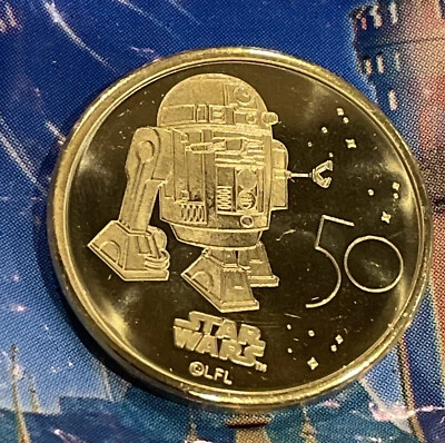 Disney 50th Anniversary R2D2 From Star Wars Coin Medallion - Image 1 of 3