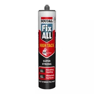 SOUDAL Fix All High Tack Super Strong Adhesive Sealant 290ml Grey Cartridge - Picture 1 of 1