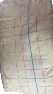 Vintage Pastel Plaid Flat Sheet Twin/Twin Extra Long Flat Sheet- 71”W x 91”L - Picture 1 of 9
