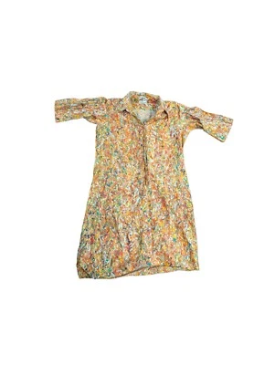 Vintage 60's Psychedelic Hippie Shift Mod Mid Century Shirt Dress Lady Bayard - Image 1 of 4