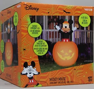 Gemmy Disney Halloween 5 piedi Topolino Pops Jack O Lanterna Zucca Gonfiabile - Foto 1 di 2