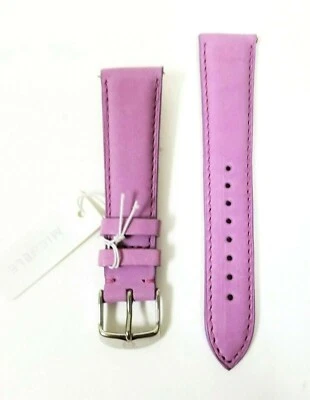 MICHELE 20MM LILA, CORREA DE RELOJ DE CUERO LAVANDA, CORREA + HEBILLA PLATEADA MS20AB060530 Foto 1 de 3