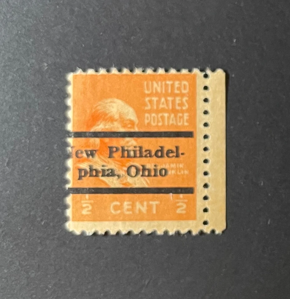 New Philadelphia, Ohio Type L-1 TS Precancel - ½ cent Prexie U.S. #803 - OH - Image 1 of 1
