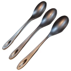 Studio William SATIN MIRROR INSET HANDLE Unknown Pattern Stainless 3 SOUP Spoons - Picture 1 of 2