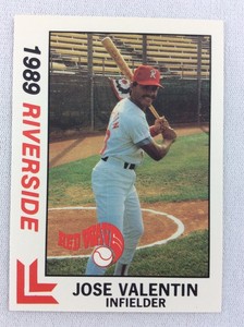 1989 Riverside Red Wave-California League-BEST Baseball Card-Jose Valentin