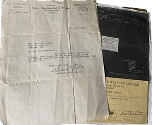 Lehrerin Ephemera ATQ 1920er Indiana State Chicago Forest Park Schule Minnick - Bild 1 von 6