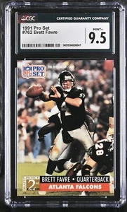 1991 Pro Set #762 Brett Favre Atlanta Falcons – Rookie Card - CGC 9.5 Mint+ - Picture 1 of 2