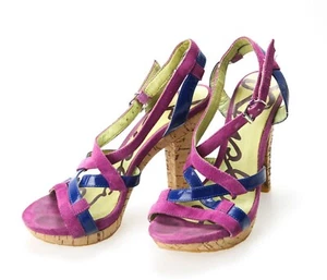 Replay Heel Ladies Eu 37 Suede Strap Tall Buckle Purple - Picture 1 of 10