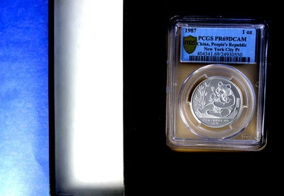 1987 China Panda Platinum "NY Coin Expo" Proof 1 oz  PCGS Graded PR69Deep Cam - Image 1 of 3