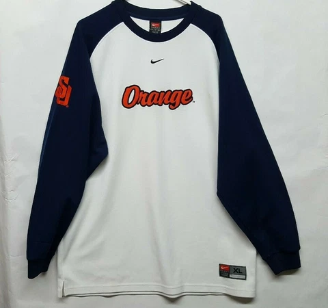 VTG 00s Syracuse Orangeman Nike Team Basketball Warm Up Sweatshirt Mens XL Rare Cover