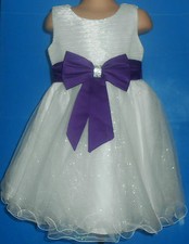 purple and teal flower girl dresses