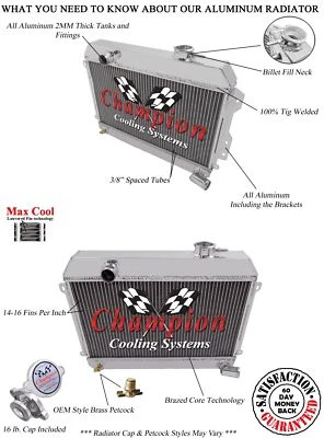 AR Champion 2 Row Radiator for 1968 - 1973 Datsun,Nissan 521 Pickup L4 Engine - Image 1 of 4