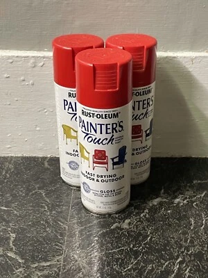 Lot Of 3 Rustoleum Painters Touch 318624 Gloss Red General Purpose Paint 11oz. - Image 1 of 4