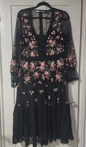 FRENCH CONNECTION EVE EMBROIDERED MIDI DRESS - Size 14 - Picture 1 of 10