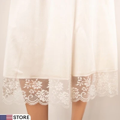 Falda De Colección MAIDENFORM Chantilly Media Sin Mangas GRANDE Marfil Antrón Nylon Nueva EE. UU. Foto 1 de 4