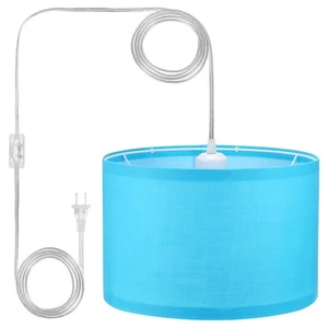 Plug in Pendant Light, 15Ft Rope Cord Hanging Lamp Fixture with ON/Off Switch... - Picture 1 of 7
