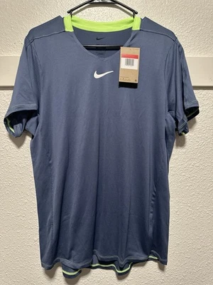 Nike Court Dri-FIT Tennis Shirt Blue Player Issued DR6548-491 Men’s Size Large - Image 1 of 4