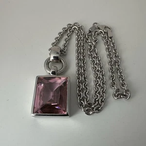 Silberkette 925 mit großem rosa Steinanhänger 41,5 cm - Bild 1 von 11