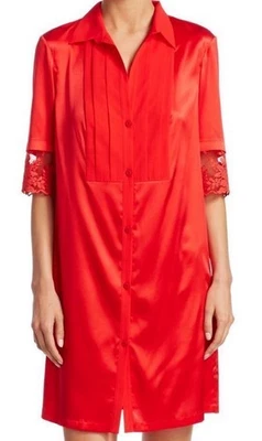 La Perla Azalea S Silk Short Nightgown Short Sleeves Red Elegant - Image 1 of 2