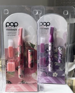 2 xPop Sonic Trimmer Painless Hair Removal Flowers Floral Print Design Peach NEW - Picture 1 of 4