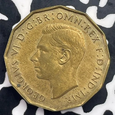 Gran Bretaña 1937 lote de 3 peniques de tres peniques #C2050 ¡alto grado! Hermoso! KM#849 Foto 1 de 2