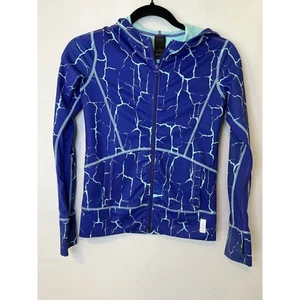 Zella Hooded Track Jacket Girls Size Large (10/12) Blue - Picture 1 of 9