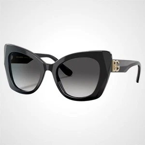 New Dolce & Gabbana Sunglasses DG4405 501/8G Black Gold Butterfly Cat Eye 53-20 - Picture 1 of 6