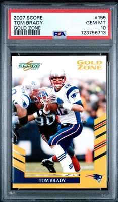 PSA 10 GEM MT 2007 Score Gold Zone Tom Brady #155 /600 Pop 1 Rare - Image 1 of 2