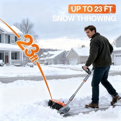 Taskstar 12" Electric Cordless Snow Shovel 2x 4000mAh Batteries LED 23Ft Throw - Image 1 of 4