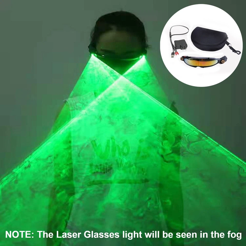 LED Laser Glasses Gloves Rechargeable RGB Party Raves Laser Beam Bar Stage Show - Image 1 of 4