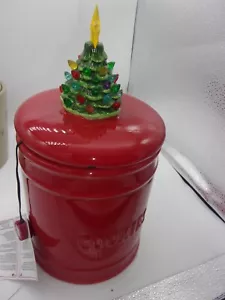 Mr. Christmas Nostálgico Árbol Iluminado Galletas Tarro Rojo LED NUEVA VIEJA ESCUELA DECORACIÓN CERÁMICA - Imagen 1 de 4