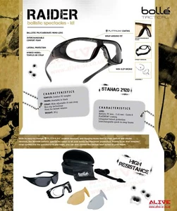 Bolle Tactical RAIDER Kit Balístico Militar Tiro Airsoft Gafas de Paintball - Imagen 1 de 9