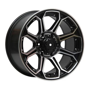 17X 9 Inch Black Machined Face Wheels Rim 6x139.7 Wheel 6 Lug ET 0 mm CB 110 - Picture 1 of 8