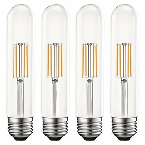 4x Luxrite T9 LED Filament Edison Tubular Bulb 60W Equiv. 2700K 550lm E26 Base - Picture 1 of 7