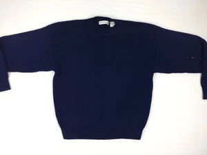 Suéter Saks Fifth Avenue para Hombre Patrón Tejido Cable Tejido Azul Cuello Redondo Talla M - Imagen 1 de 12