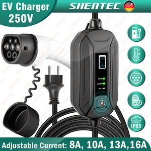 Typ 2 EV ladekabel 13A 16A 10A 8A Elektroauto Ladegerät Tragbare Ladebox Schuko - Bild 1 von 12