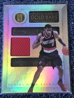 2010-11 Panini Gold Standard Gold Bars Memorabilia /199 LaMarcus Aldridge #5 - Image 1 of 3