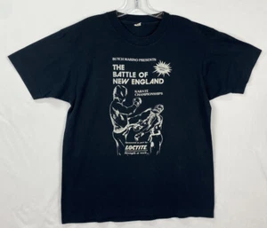 Butch Marino Presents Battle New England Karate 1980s Vtg T-Shirt Screen Stars L - Picture 1 of 9