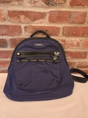 Calvin Klein Georgina Purse Backpack Blue Nylon Organizational School Classic  - Image 1 of 4