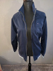 Boy's NWT Tommy Hilfiger Blue & White Zip Up Jacket Tag Size Large (16/18) - Picture 1 of 11
