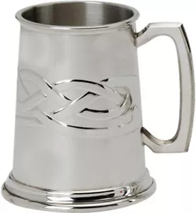 Tanque de peltre para hombre con diseño de nudo celta 1 pinta regalo ideal - Imagen 1 de 2