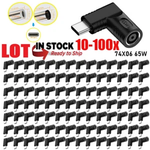 Lot Laptop Charger TO USB Type C 65W Adapter Converter 7406 / 7450 For HP/Dell - Picture 1 of 18