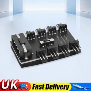 PC Speed Controller Adapter 3-level 12V Power Supply Cooler for 8-way Fans UK - Bild 1 von 8