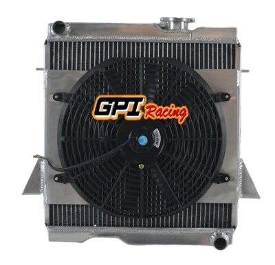 Radiador y cubierta de aluminio y ventilador de 14" para Triumph TR6 1969-1974/TR250 1967-1968 68 Foto 1 de 4