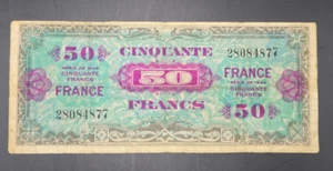 France 50 Cinquante Francs 1944 Pick #122 Type 1945 French Treasury Banknote - Picture 1 of 2