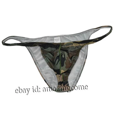 Men Camouflage Trunk Fitness Posing Underwear Hot Beachwear Board Pouch Briefs - Image 1 of 3