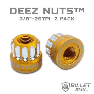 Tuercas de eje de bicicleta de 12 puntos BILLET BMX™ Deez Nuts™ 3/8"-26 tpi (paquete de 2) Foto 1 de 4